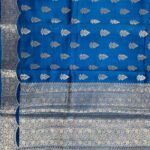 Teal Blue Chiniya Silk Pure Banarasi Saree