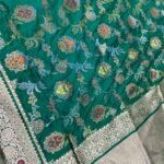 Sea Green Handwoven Kataan Silk Banarasi Saree