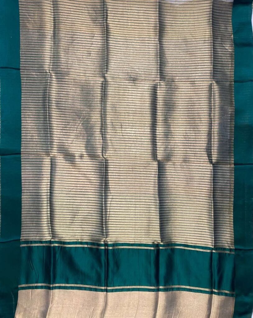 Bottle Green Chiniya Silk Pure Banarasi Dupatta