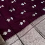 Wine Handwoven Kataan Silk Banarasi Saree