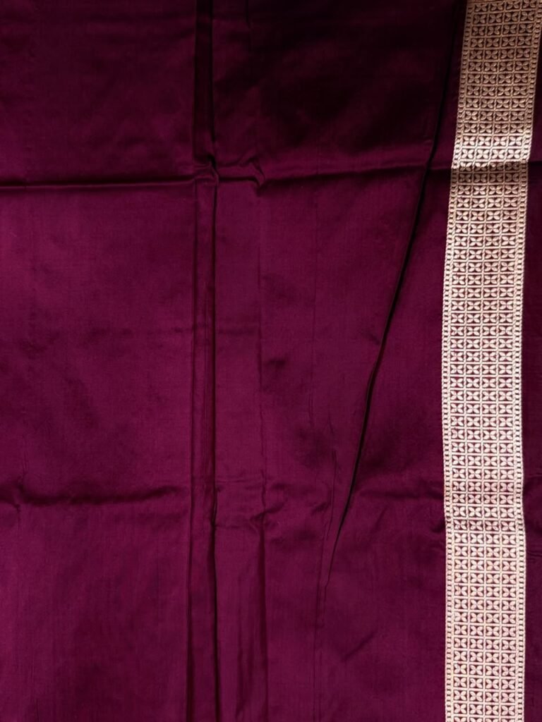 Wine Handwoven Kataan Silk Banarasi Saree