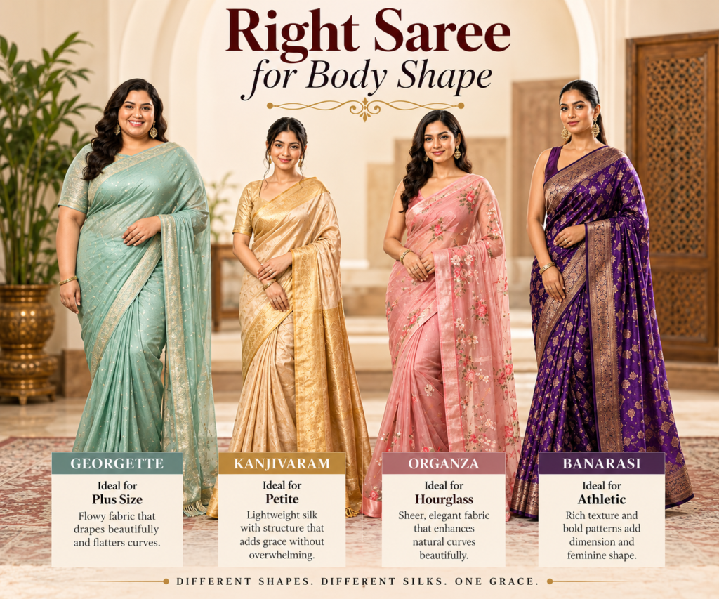 Which Banarasi Saree Suits Your Height and Body Type ?