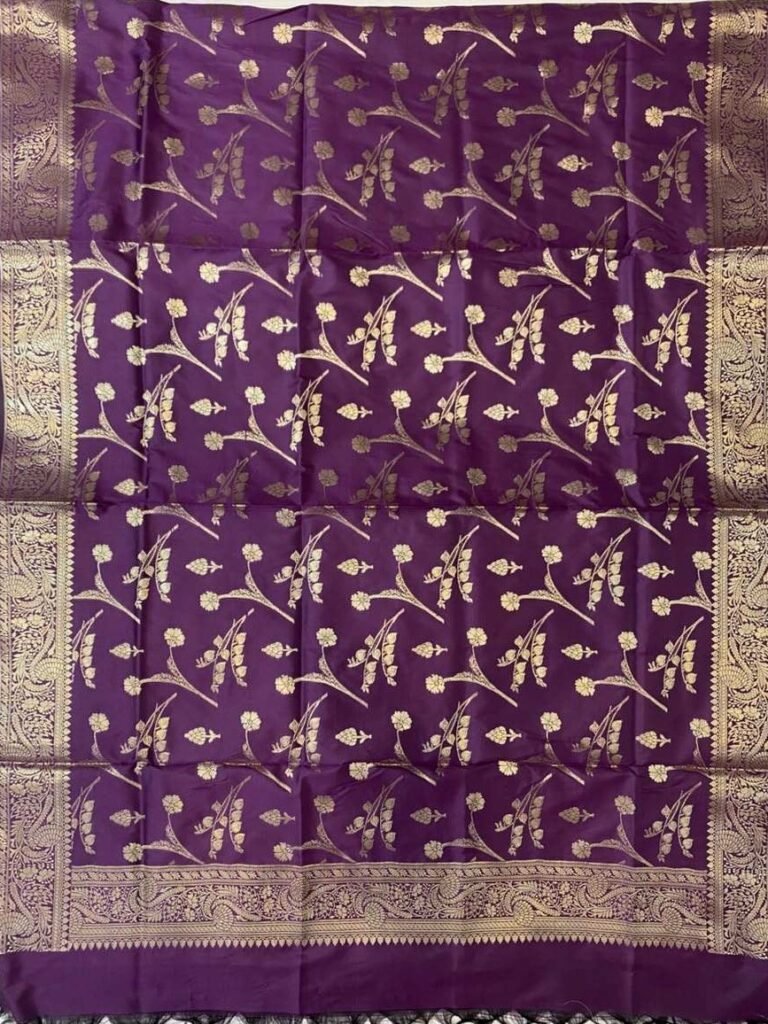 Deep Purple Semi Kataan Banarasi Dupatta