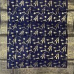 Navy Blue Semi Kataan Silk Banarasi Dupatta