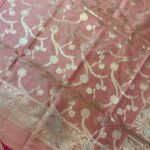 Peach Semi Kataan Silk Banarasi Dupatta