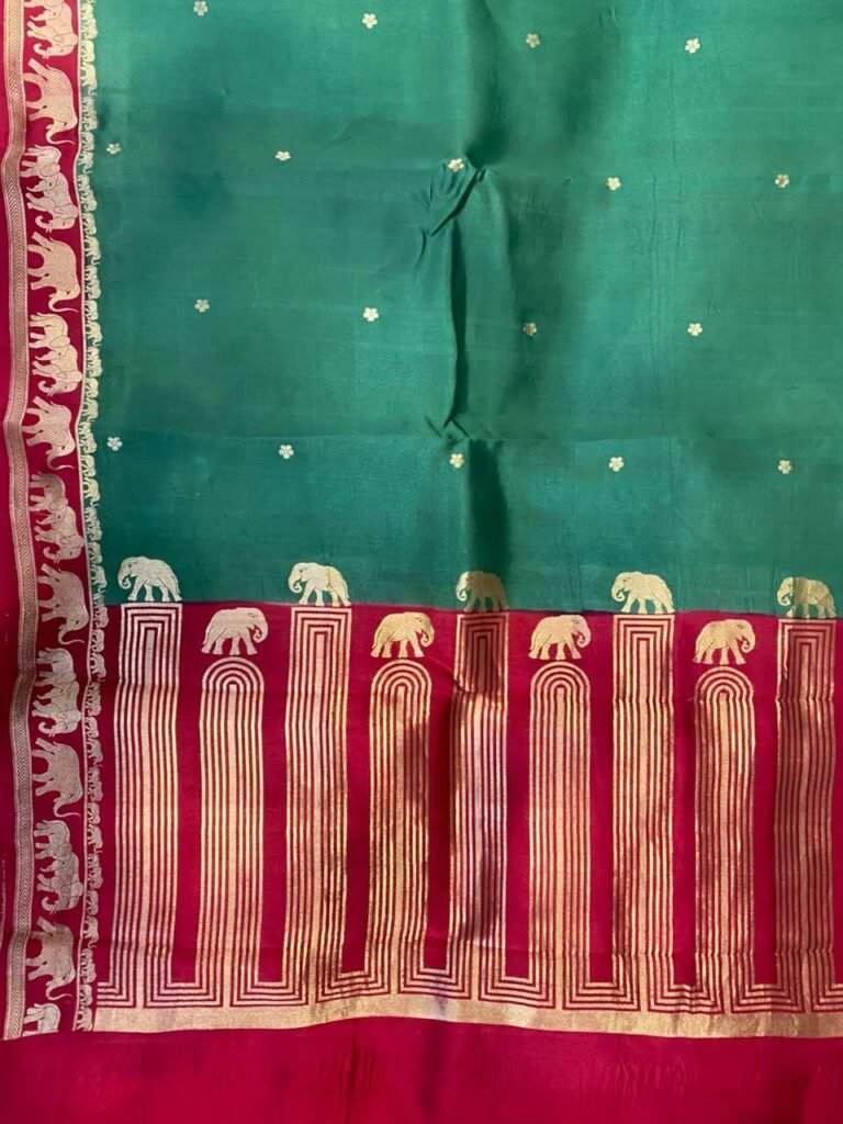 Green Handwoven Mango Silk Banarasi Saree