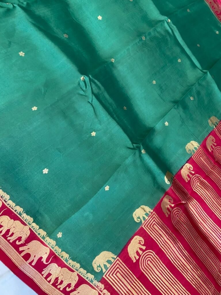 Green Handwoven Mango Silk Banarasi Saree