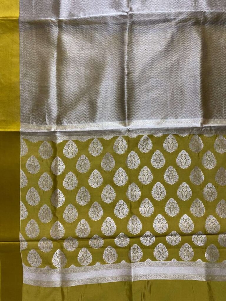 Olive Gold Tissue Silk Pure Banarasi Saree
