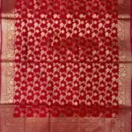 Red Semi Kataan Silk Banarasi Dupatta
