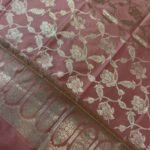 Rose Pink Semi Kataan Silk Banarasi Dupatta